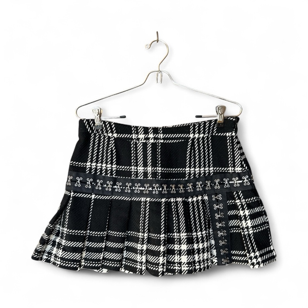 Eureka Plaid Skater Skirt in Black and White (Made in Italy)